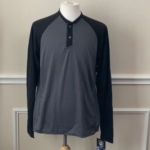 PolarMax (2) BASELAYER MID-WT DBL LAYER BASELAYER HENLEY - Arctic Grey/blk